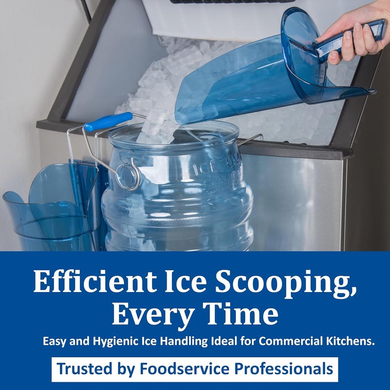 San Jamar Saf-T-Scoop Plastic Ice Scoop with Storage Caddy - Ergonomic Design for Restaurants, Bars, and Catering Events - Blue - Image 4